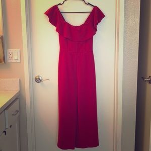 H&M off the shoulder red romper